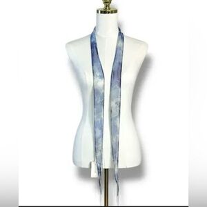 NWT Free People Washed Ashore Fringe Skinny Scarf –Blue
